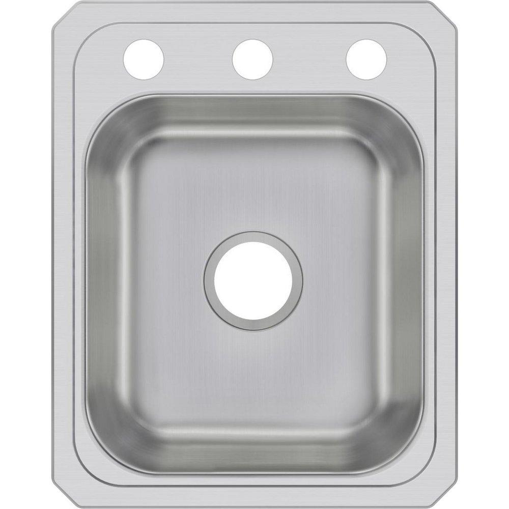 Elkay Brushed Satin 17 x 21-1/4 in. Stainless Steel Single Bowl Drop-in Kitchen Sink in Brushed Satin 