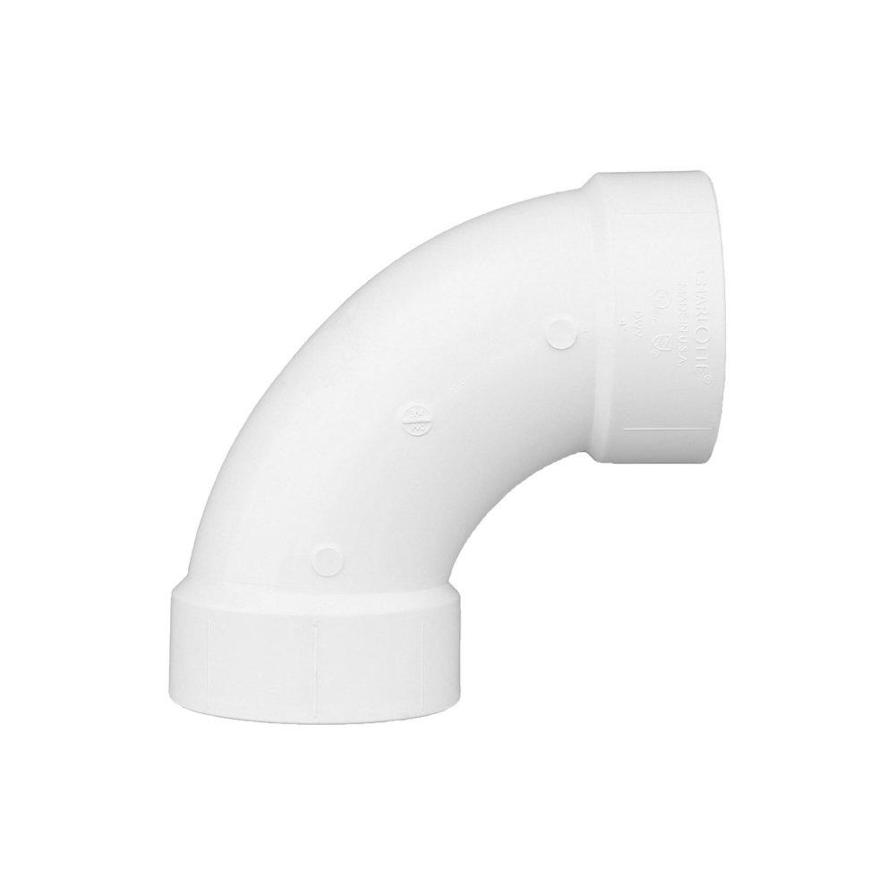 White PVC DWV 90&deg; Long Turn Elbow 
