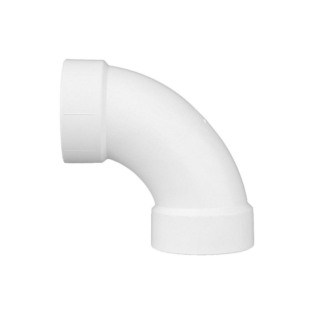 White PVC DWV 90&deg; Long Turn Elbow 