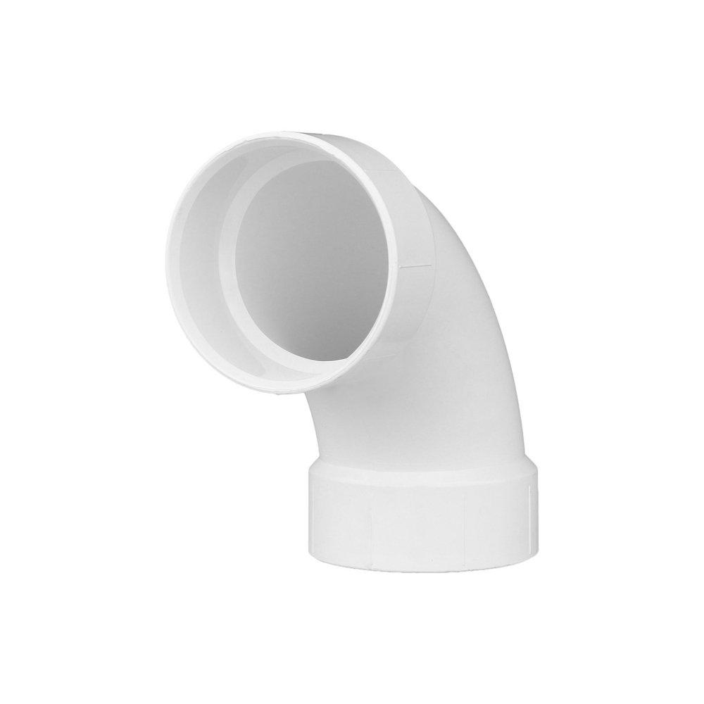 White PVC DWV 90&deg; Long Turn Elbow 