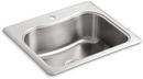 25 x 22 in. 1 Hole Stainless Steel Single Bowl Drop-in Kitchen Sink