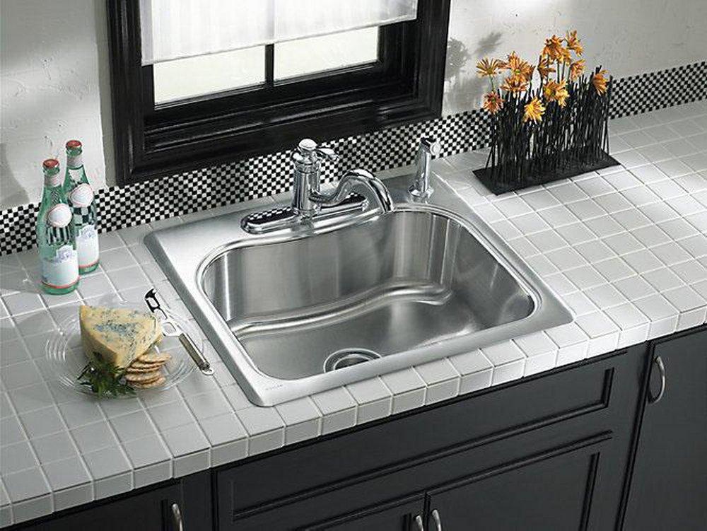 KOHLER Stainless Steel 25 x 22 in. Single Bowl Drop-in Kitchen Sink in Stainless Steel 