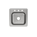 Elkay Brushed Satin 20 x 20 in. Stainless Steel Single Bowl Drop-in Kitchen Sink in Brushed Satin 