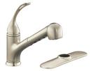 1 or 3-Hole Pull-Out Kitchen Sink Faucet with Single Lever Handle in Vibrant Brushed Nickel