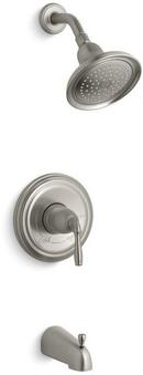 Pressure Balancing Bath and Shower Faucet Trim with Single Lever Handle in Vibrant Brushed Nickel