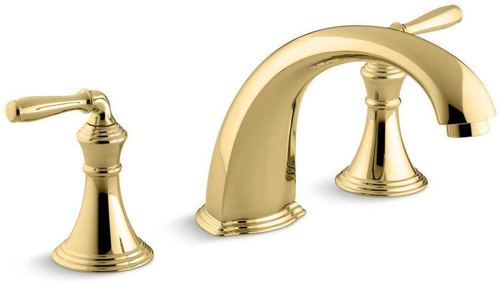 KOHLER Vibrant&reg; Polished Brass Two Handle Roman Tub Faucet Trim Only 