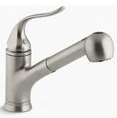 KOHLER Vibrant Brushed Nickel Single Handle Pull Out Kitchen Faucet with Two-Function Spray 