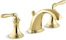 KOHLER Vibrant Polished Brass Two Handle Widespread Bathroom Sink Faucet with Metal Pop-Up Drain 