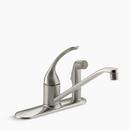 3-Hole Kitchen Faucet with Single Loop Handle, Sidespray and 8-1/2 in. Spout Reach in Vibrant Brushed Nickel