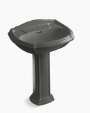27 x 20 in. Oval Pedestal Sink and Base in Thunder™ Grey