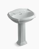 27 x 20 in. Oval Pedestal Sink and Base in Ice™ Grey