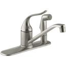 3-Hole Kitchen Faucet with Single Lever Handle, Sidespray and 8-1/2 in. Spout Reach in Vibrant Brushed Nickel