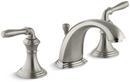 KOHLER Vibrant Brushed Nickel Two Handle Widespread Bathroom Sink Faucet with Metal Pop-Up Drain 