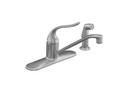 2.2 gpm Single Lever Handle Kitchen Faucet with Spray in Brushed Chrome