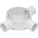 25 x 25 x 25 mm. 3-Way Conduit Tee in White