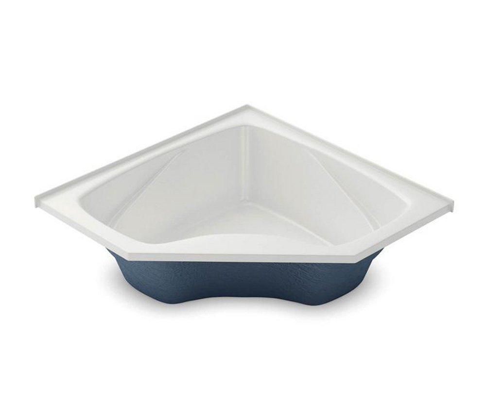 Aker by MAAX White 59 x 59 in. Soaker Drop-In Bathtub with Center Drain 