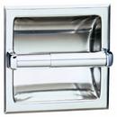 Bobrick Bright Polished Stainless Steel 6-1/8 x 6-1/8 in. Recessed Toilet Tissue Dispenser 