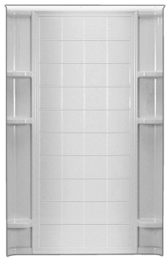 Sterling White 48 x 48 in. Tile Alcove Shower Back Wall 