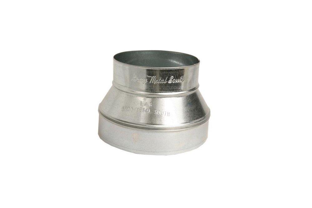 Gray Metal South 6 in. 26 ga Tapered Reducer No Crimp 