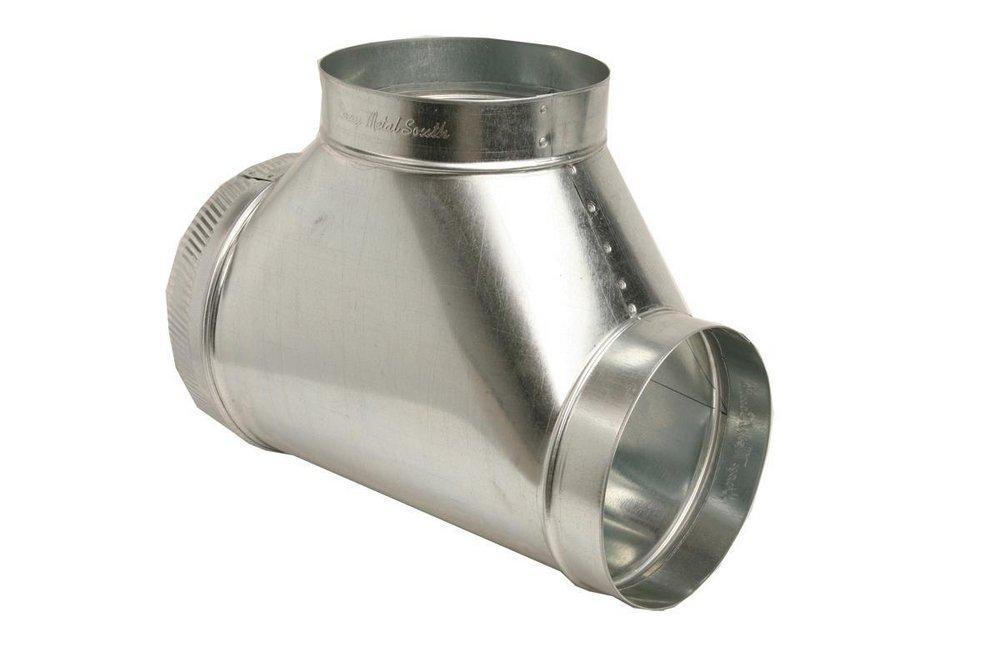 Gray Metal South 8 x 8 x 8 in. Duct Tee 