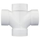 White PVC DWV Double Sanitary Tee 