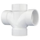 White PVC DWV Double Sanitary Tee 