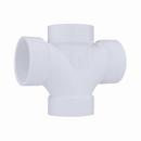 White PVC DWV Double Sanitary Tee 