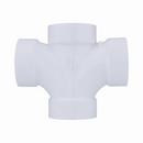 White PVC DWV Double Sanitary Tee 