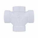 White PVC DWV Double Sanitary Tee 