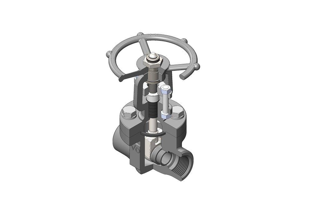 Vogt Valves Conventional Port FNPT x Female Socket Weld Gate Valve 