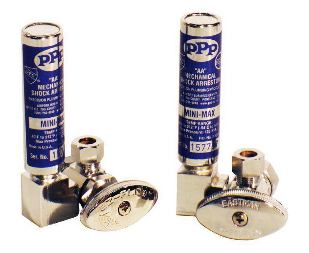 Precision Plumbing Products Chrome Plated Compression Water Hammer Arrestor 