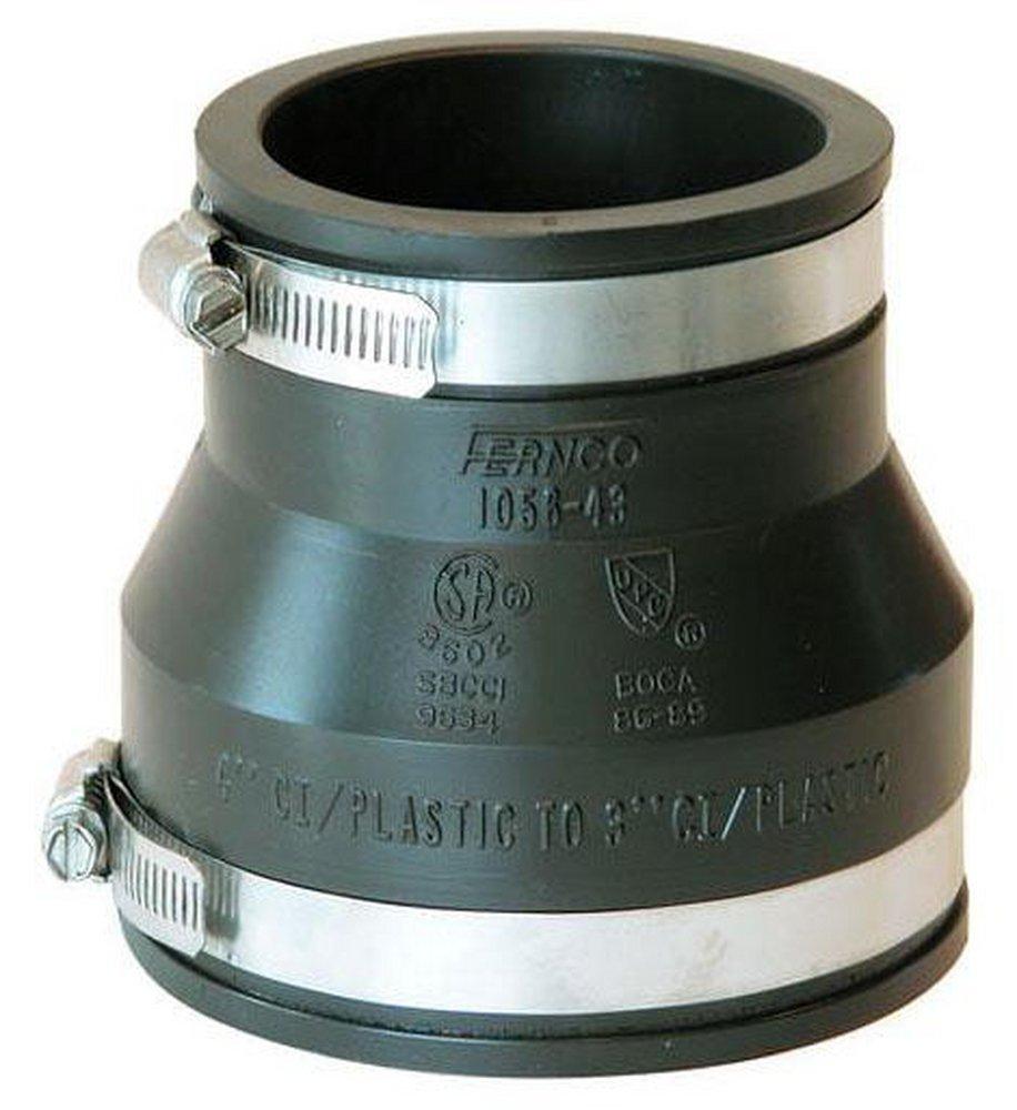 Fernco 4 x 6 in. Asbestos Cement Fiber and Ductile Iron x Cast Iron and PVC Flexible Coupling 
