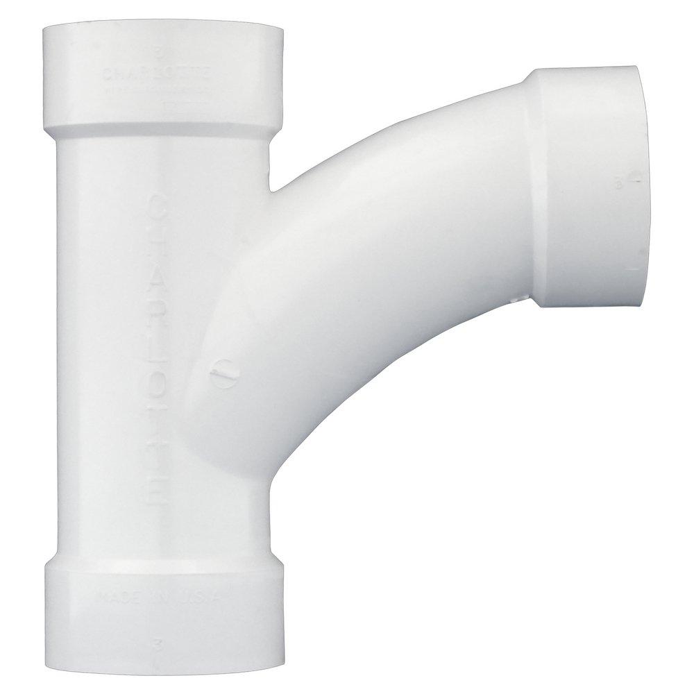 White PVC DWV Combination Wye with 2 