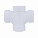 White PVC DWV Double Sanitary Tee 