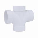 White PVC DWV Double Sanitary Tee 