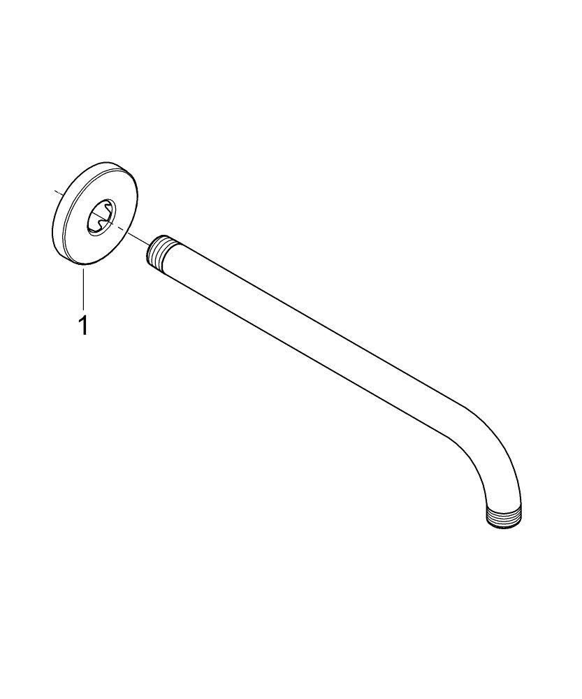 GROHE StarLight Chrome 12 in. MNPT Shower Arm 