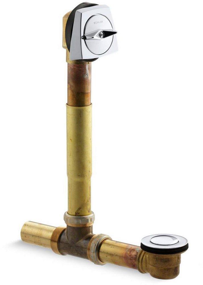 KOHLER Polished Chrome 16 in. Brass Trip Lever Drain 