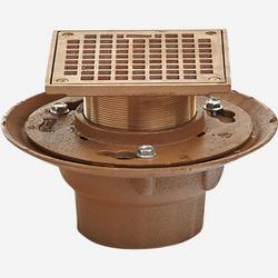 2 in. No Hub Cast Iron Nickel Bronze Floor Drain