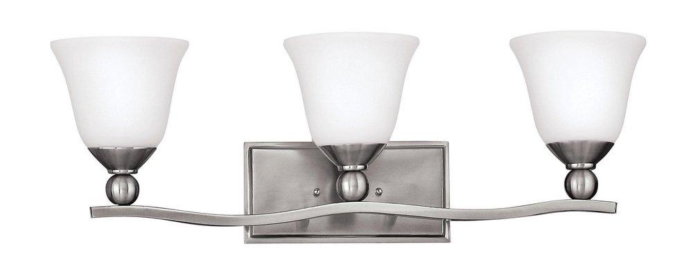 Hinkley Brushed Nickel 100W 3-Light Bath Vanity Fixture 