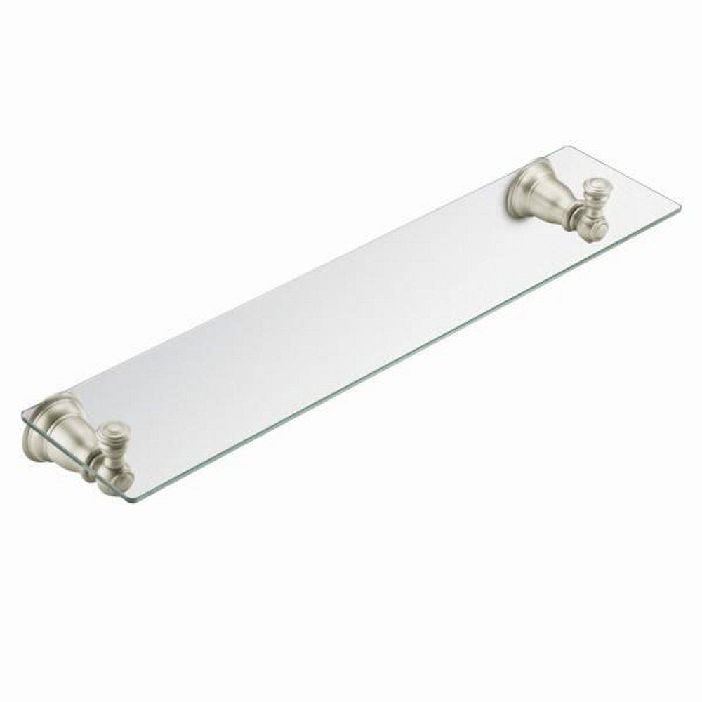 Moen Brushed Nickel 20-3/4 in. Glass Bathroom Shelf 