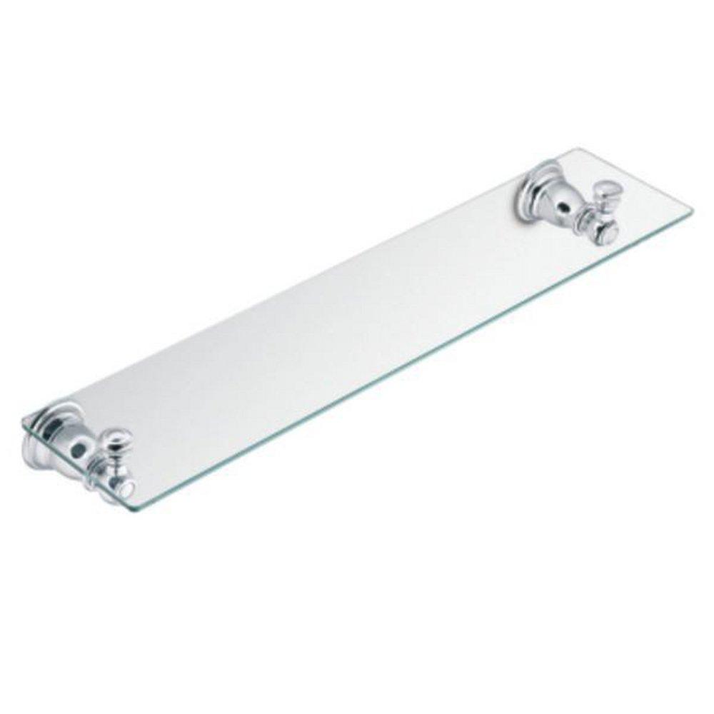 Moen Polished Chrome 20-3/4 in. Glass Bathroom Shelf 