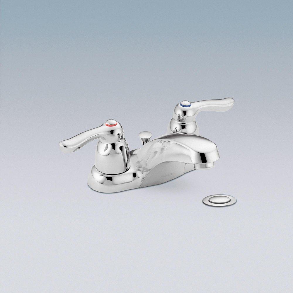 Moen Chrome Two Handle Centerset Bathroom Sink Faucet 