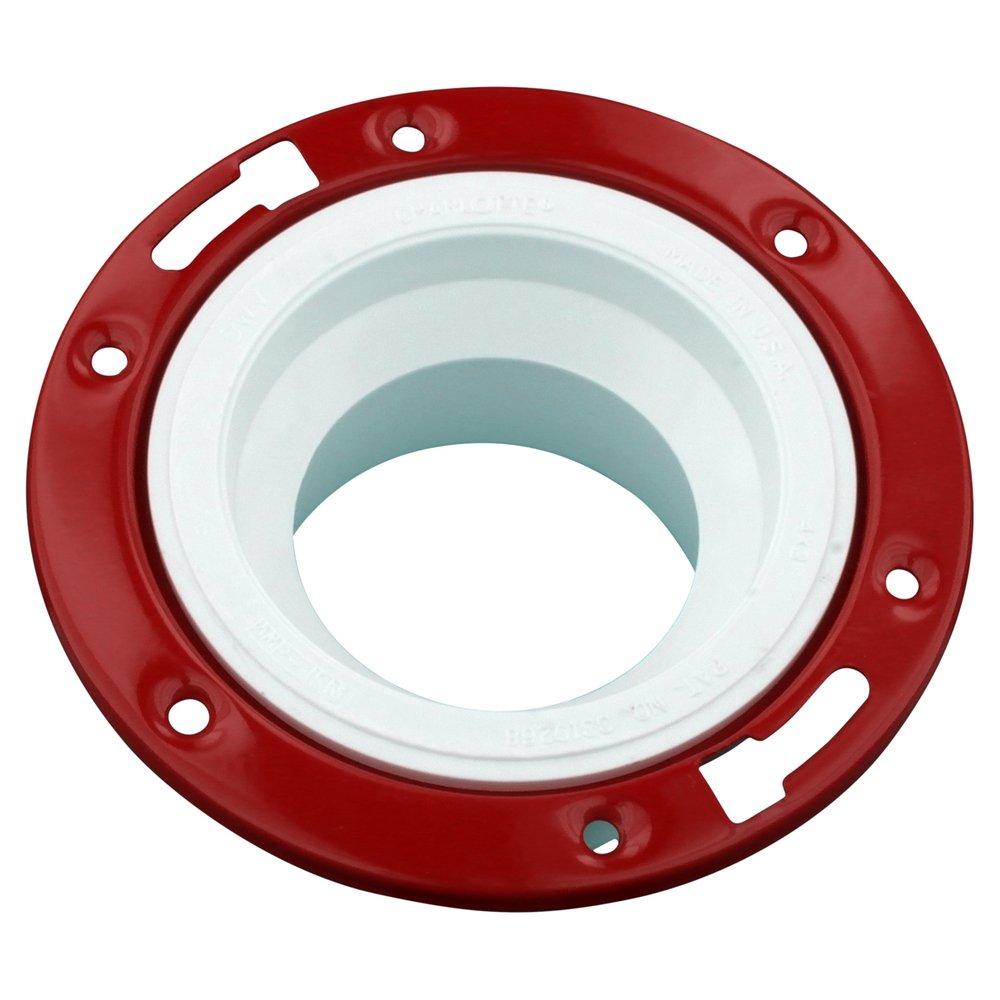 White PVC DWV Adjustable Metal Ring Closet Flange 