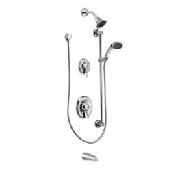 Two Handle Single Function Shower System in Polished Chrome