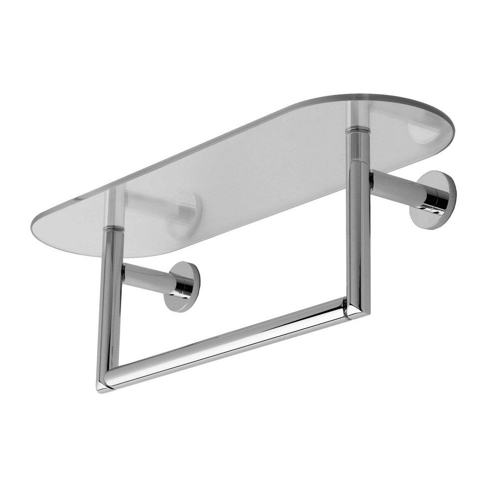 Ginger Polished Chrome 24 in. Tempered Shelf with Towel Bar 