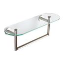 18 in. Tempered Glass Shelf with Towel Bar in Satin Nickel