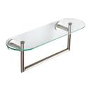 Ginger Satin Nickel 18 in. Tempered Glass Shelf with Towel Bar 
