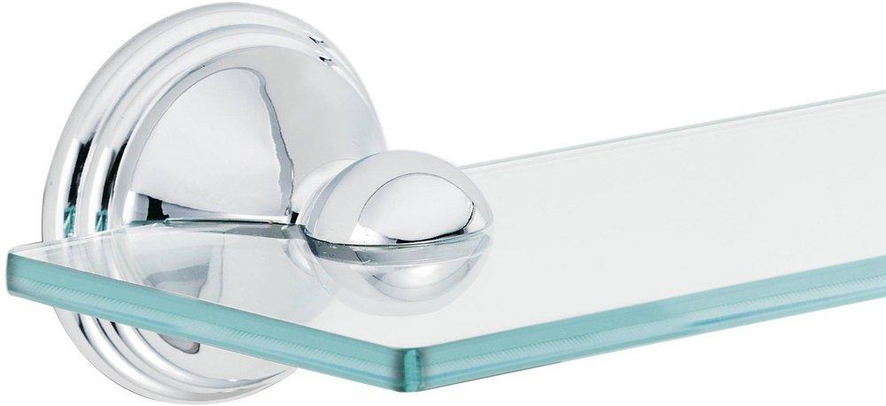 Moen Polished Chrome 24 in. Glass and Zinc Bathroom Shelf 