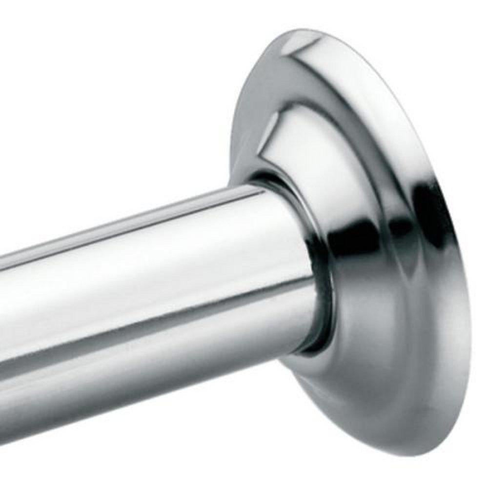 Moen Polished Chrome Shower Rod Flange Set in Stainless Steel 