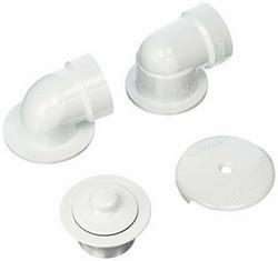 Plastic Push-Pull Drain in White